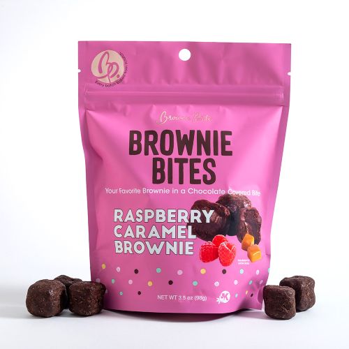 Raspberry Caramel Brownie Bites